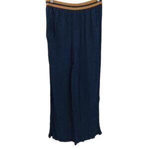 Matilda Jane Try Something New Wide Leg Crepe Crinkle Pants Size M Pull On Blue
